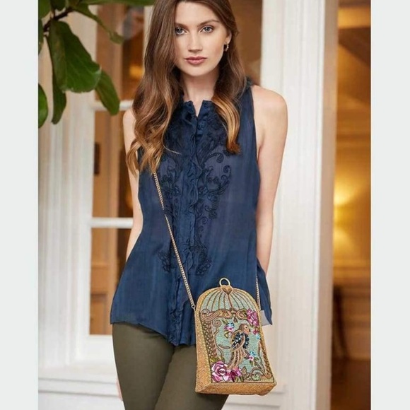 Mary Frances Pretty Parrot Beaded Crossbody Handbag - Picture 7 of 7